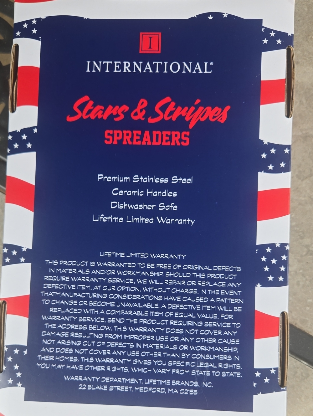 International Stars & Stripes Red White Blue Spreader Set Fourth Of July - Picture 2 of 2